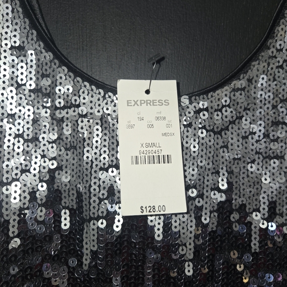 EXPRESS Sequined Gradient Mini Dress Cocktail Dress NEW YEARS M - Picture 3 of 3